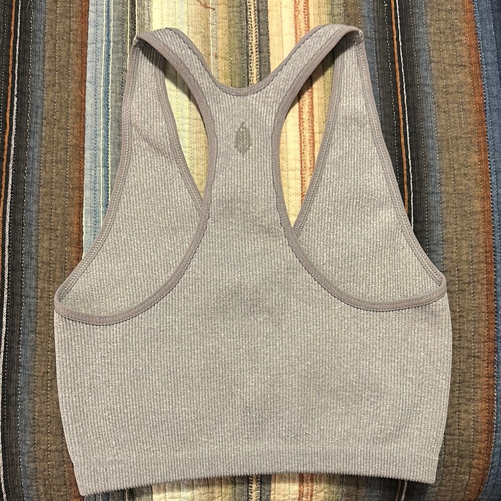 Gray Ribbed Racerback Bralette - Picture 2 of 2